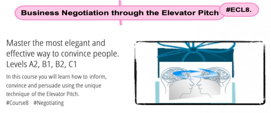 Business Negotiation trough the Elevator Pitch. Public Speaking